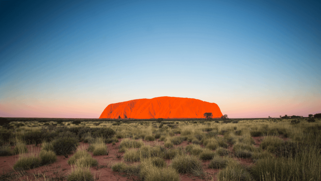 Uluru in sunset.